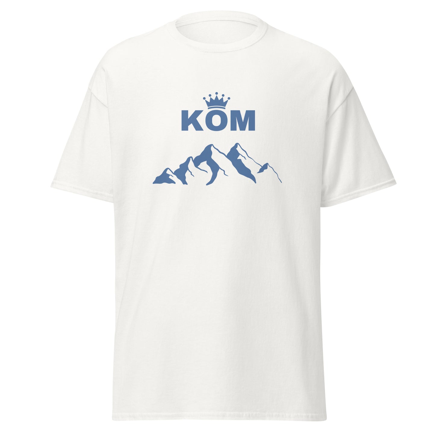 T-Shirt "KOM" white - blue print