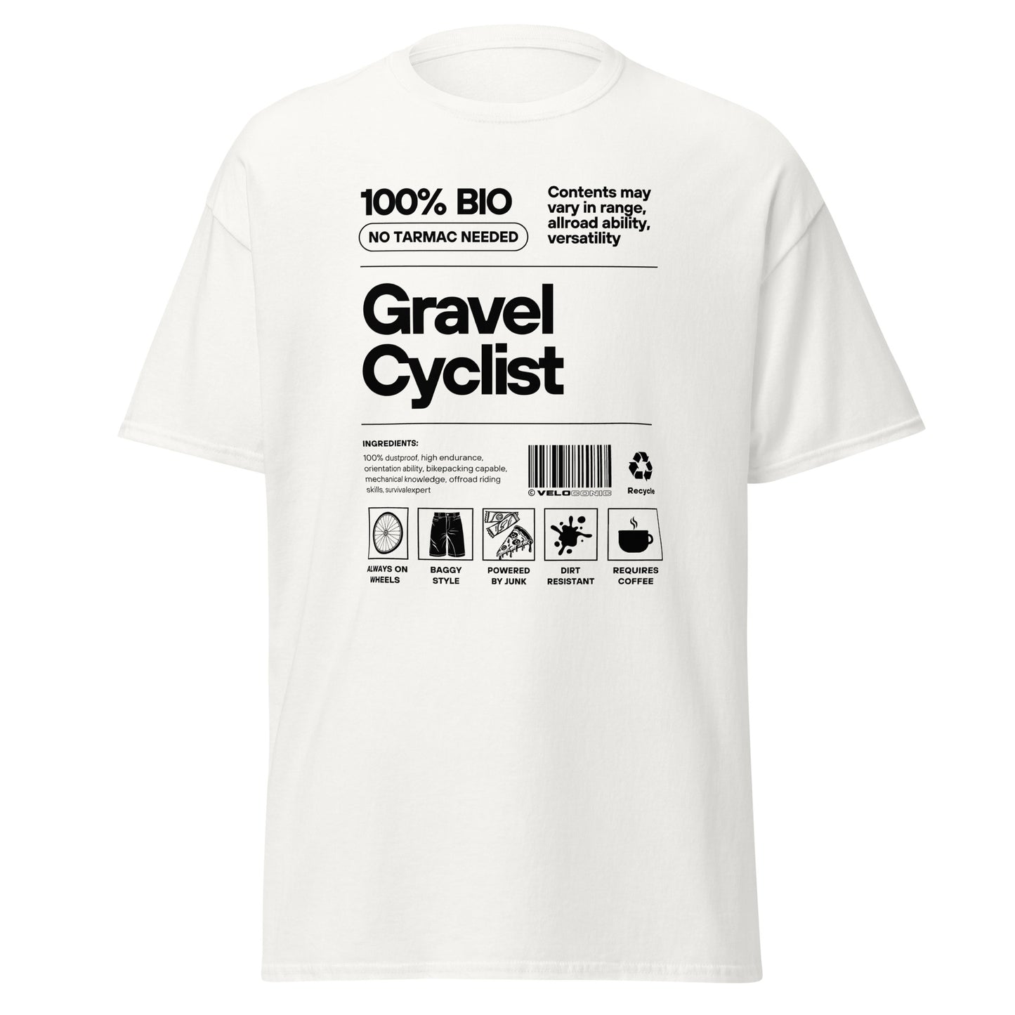 T-Shirt "Gravel Cyclist" white