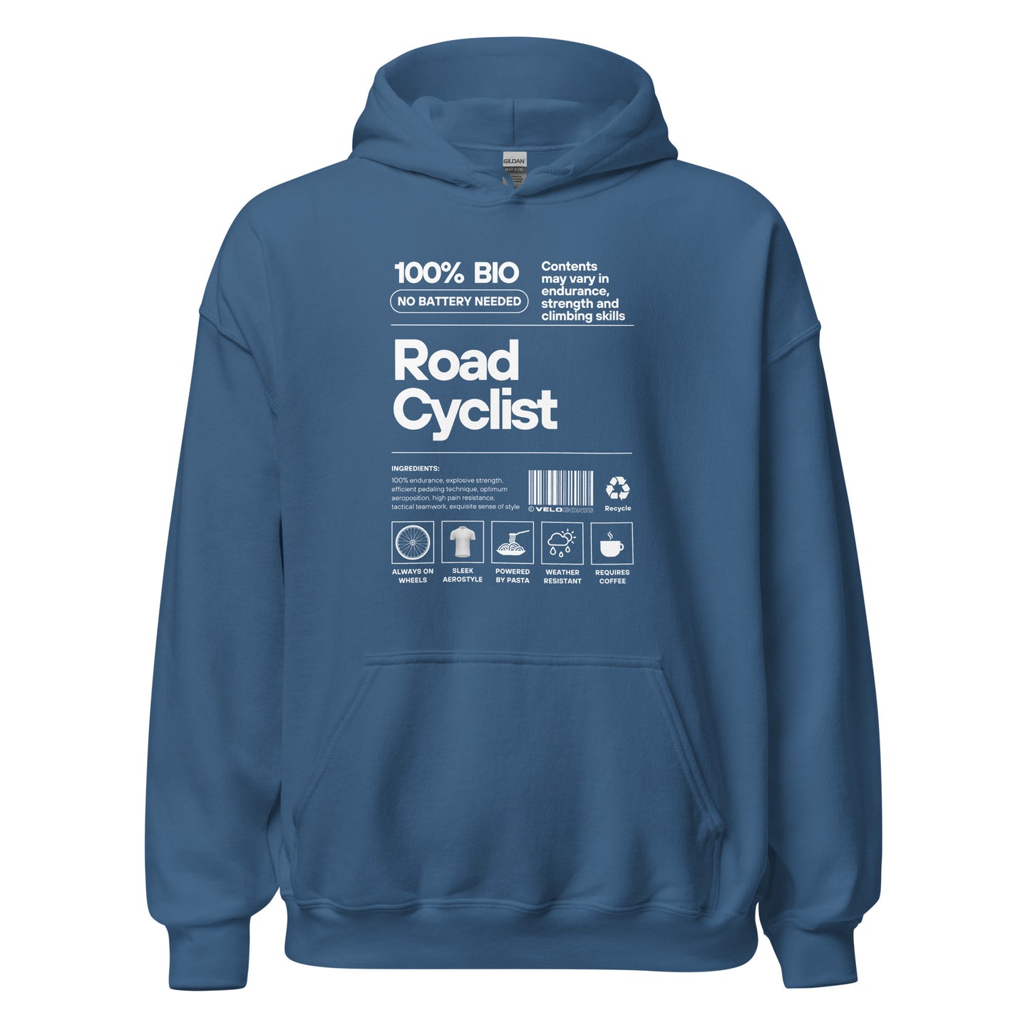 Hoodie "Road cyclist" indigo blue