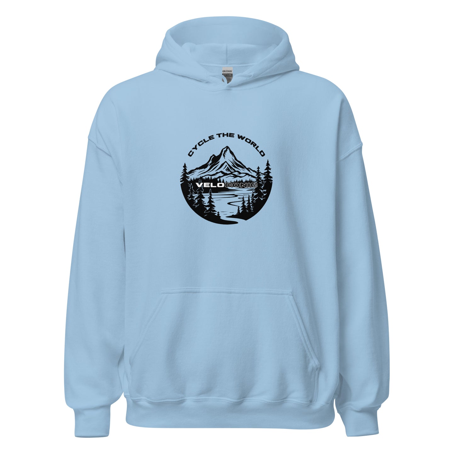 Hoodie "Cycle the world" skyblue