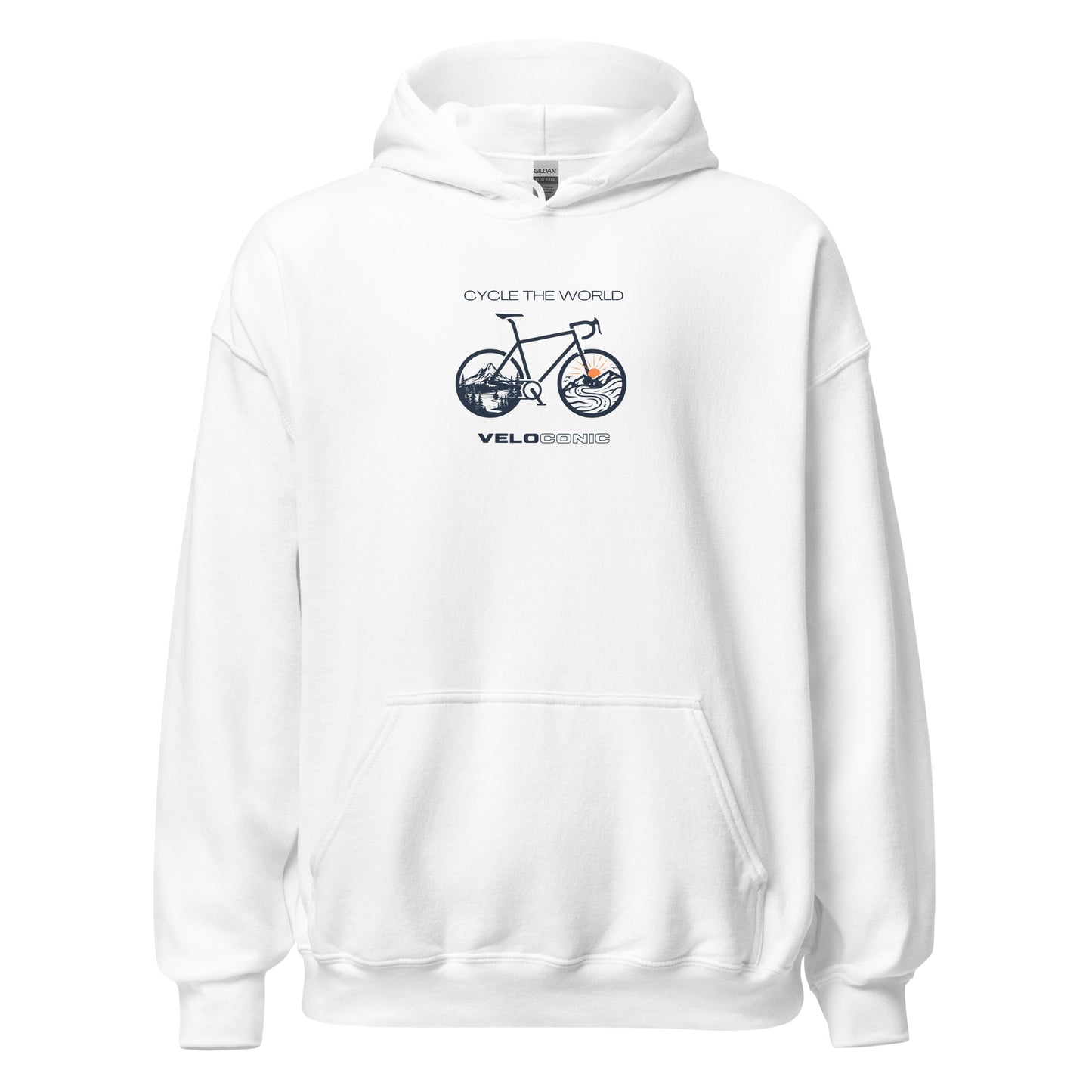 Hoodie "Cycle the world v.2" white