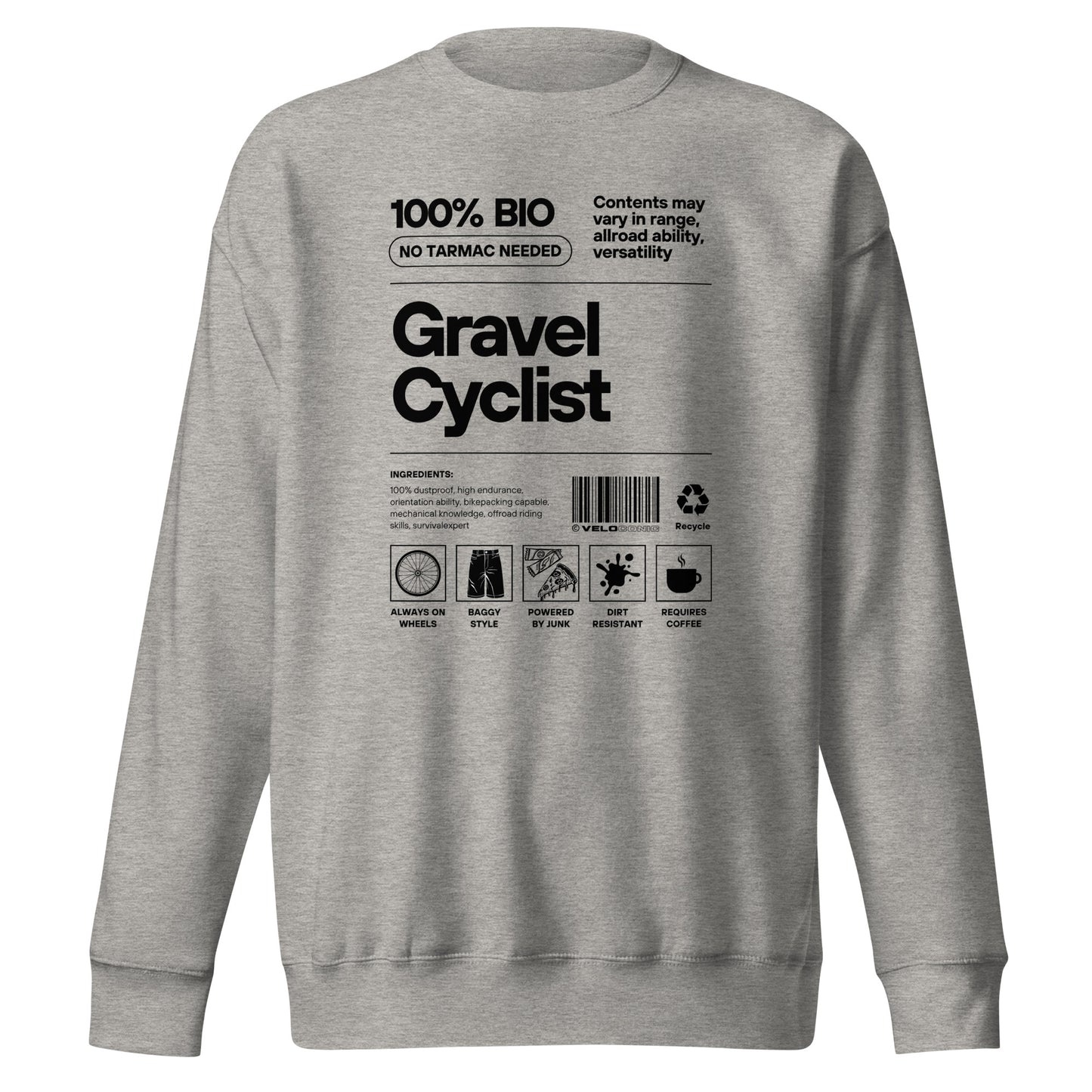 Sweatshirt "Gravel cyclist" light sportgrey