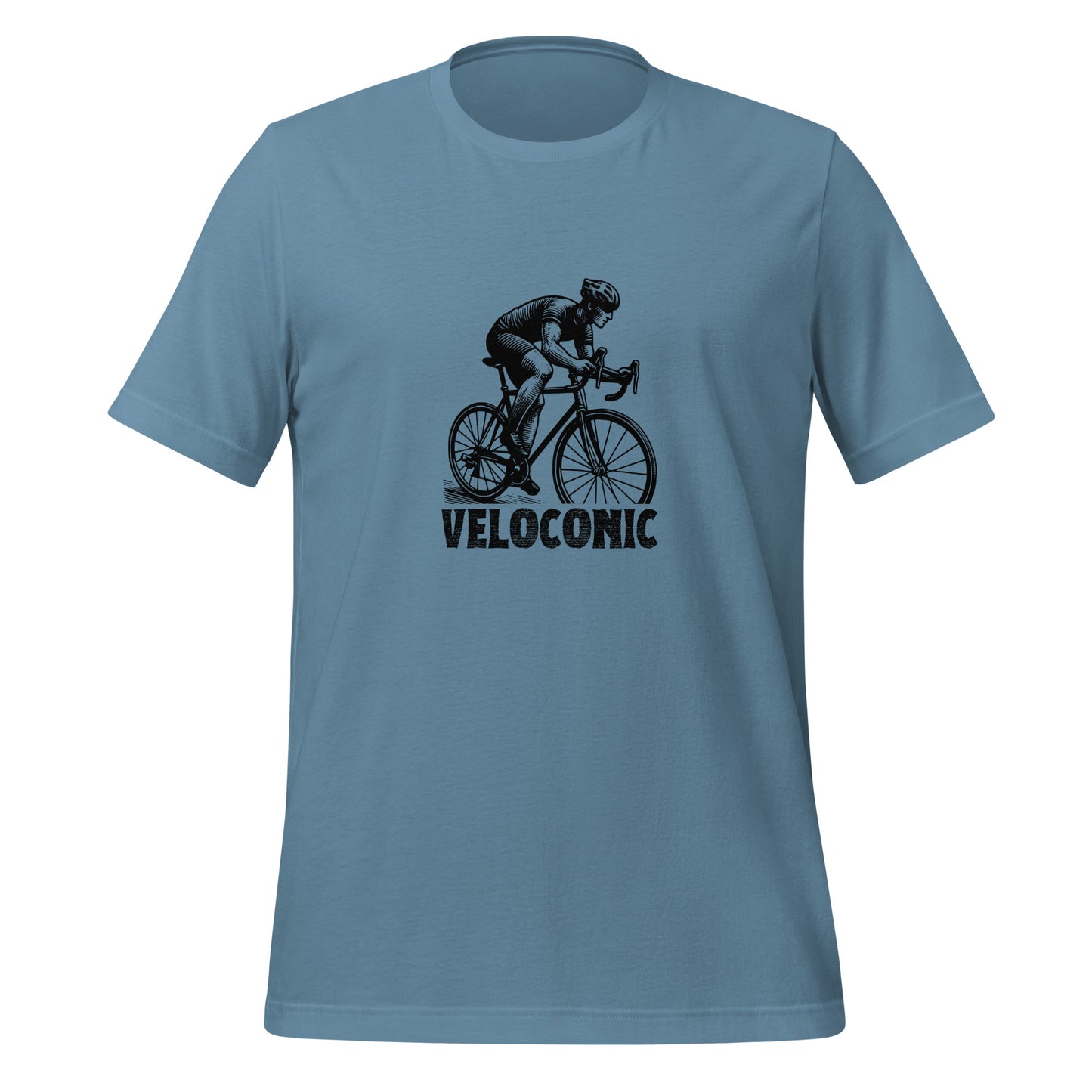 T-Shirt "Veloconic cut" steelblue - black print