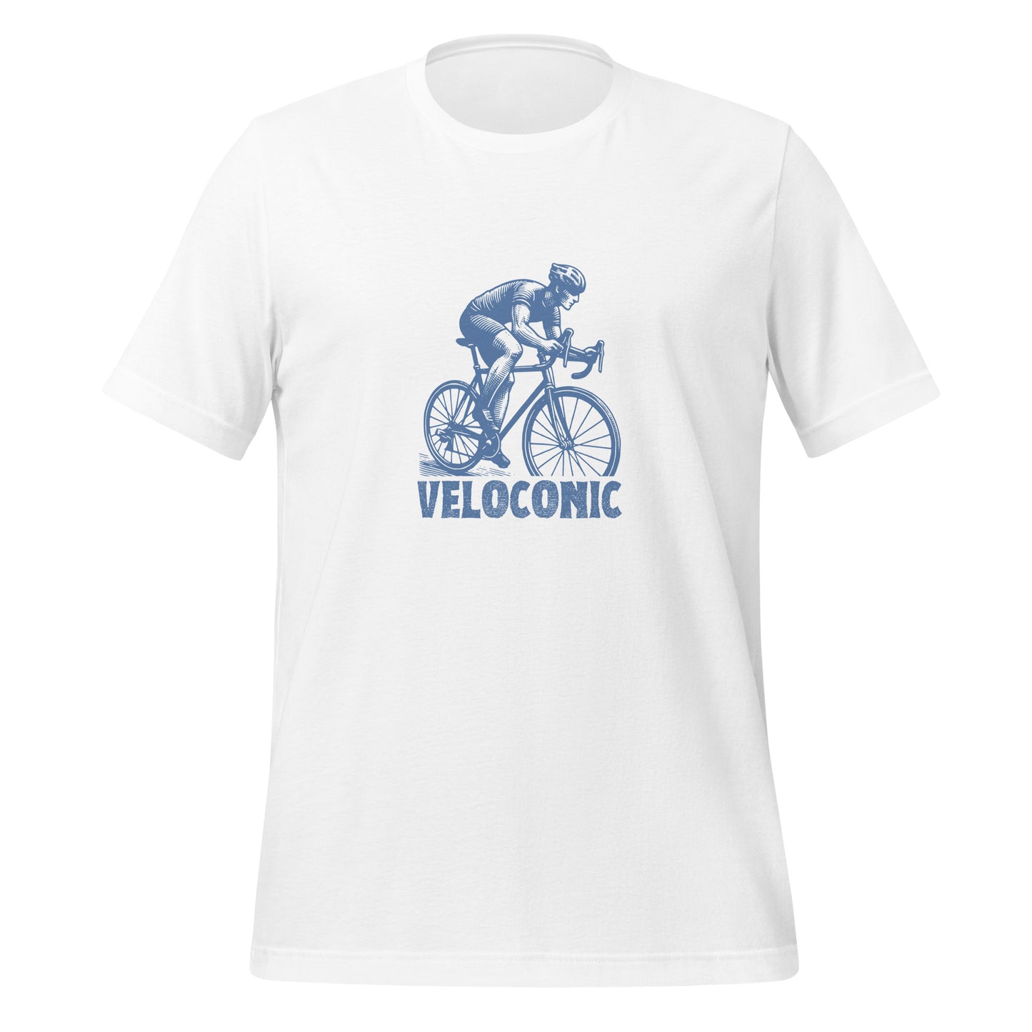 T-Shirt "Veloconic cut" white - blue print