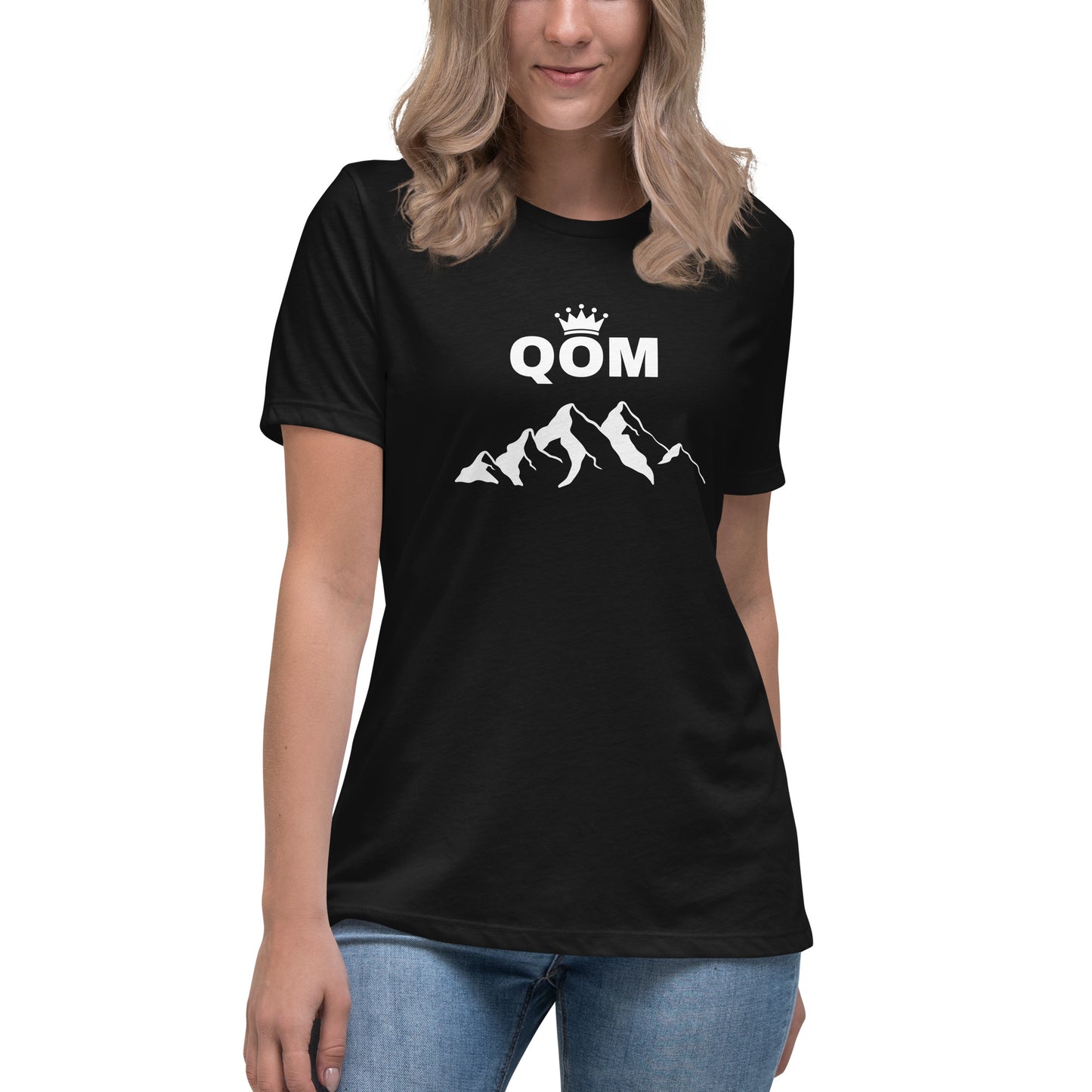 Damen-T-Shirt "QOM" black - white print